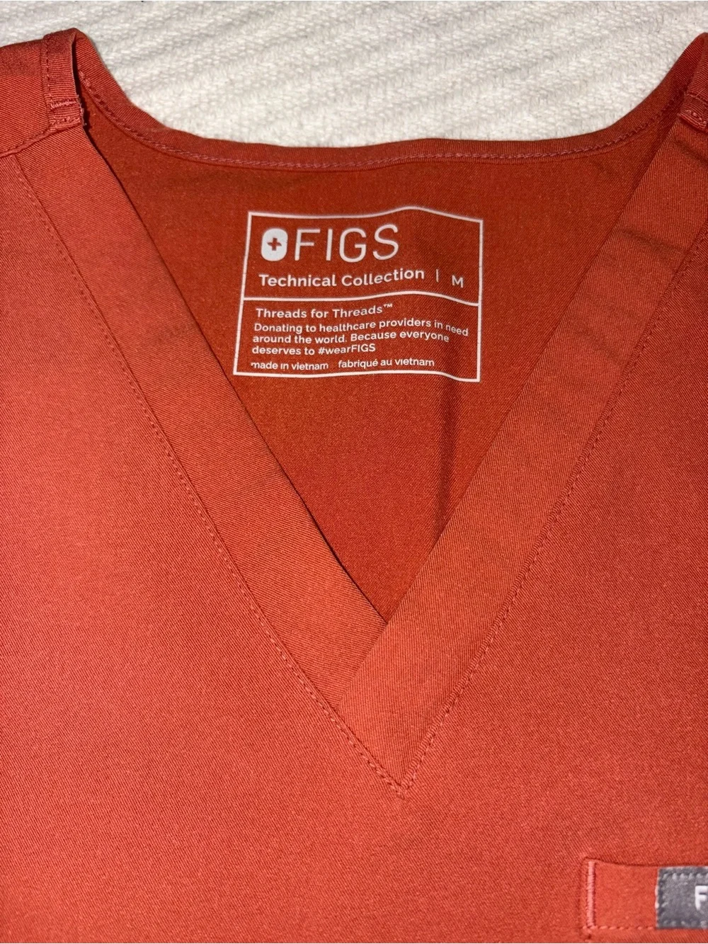 Figs Terracotta Orange Matching Scrub Top and Joggers Set